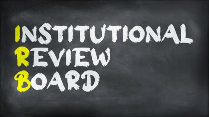 Chalk board with text Institutional Review Board