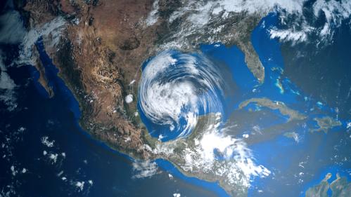 Satellite view of Hurricane Harvey