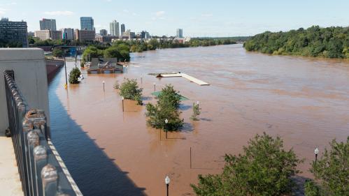 Boyd Park, submerged under flood water from the Raritan River in the aftermath of Tropical Storm Ida.