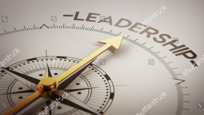 Compass pointing to the word "Leadership"