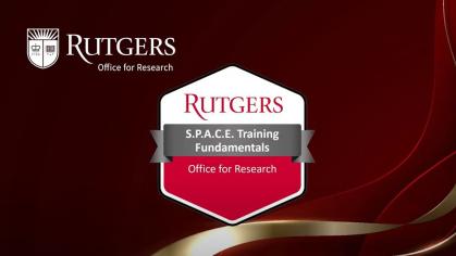 The Office for Research logo and the badge for the SPACE Training Fundamentals course. 