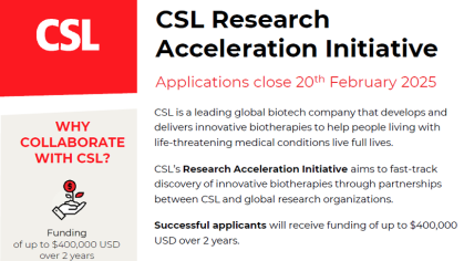 Infographic for webinars on CSL Research Acceleration Initiative on January 23 and February 5, 2025