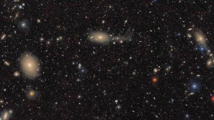 Stars and galaxies against the black background of outer space