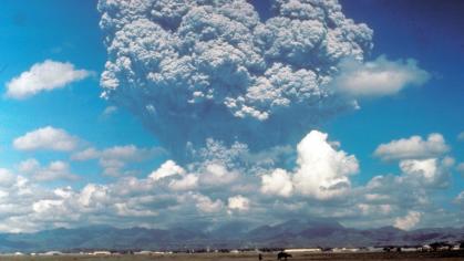 a volcanic eruption taking place in China