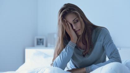 Woman suffering from sleep deprivation