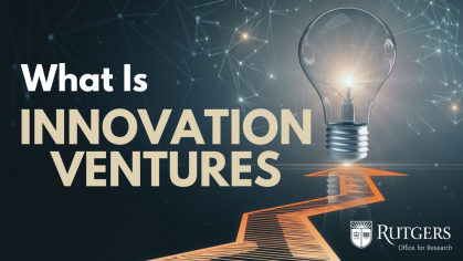 What is Innovation Ventures title screen with light bulb in background