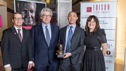 Rutgers researchers Andy Wyenandt, Jim Simon, Desmond Lun, and Catherine Grgicak received 2023 Edison Patent Awards