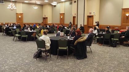 Camden researchers and Office for Research staff at the Rutgers-Camden student center multipurpose room