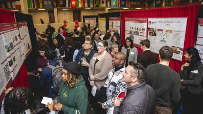 Image of the attendees at the Rutgers-Camden Research Showcase
