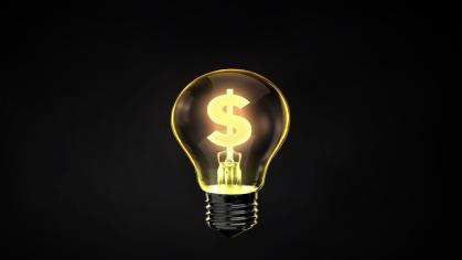 dollar sign in a lightbulb