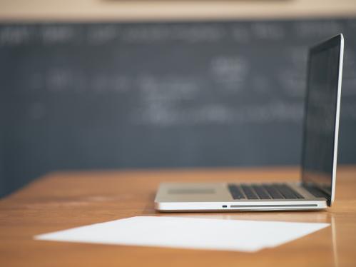 Open laptop on desk