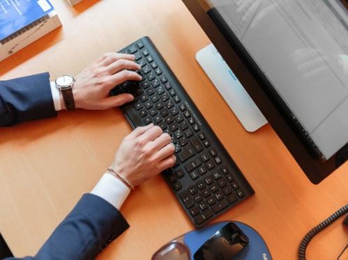 Computer hands desk