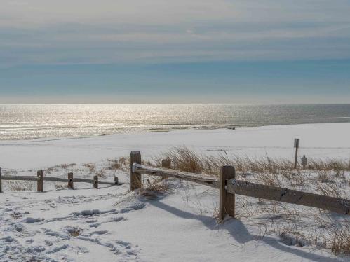 beach, sand, ocean with fencing