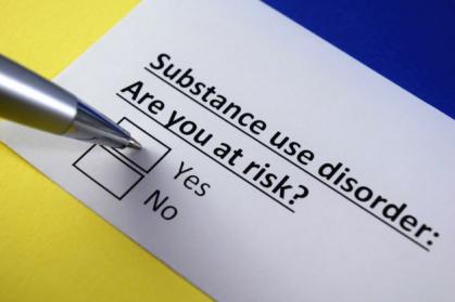 image of page asking if a person is at risk of substance use