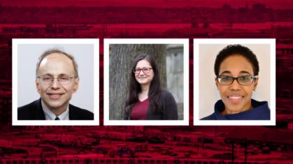 Environmental Science professors Alec Gates, Kristina Keating, and Ashaki Rouff,