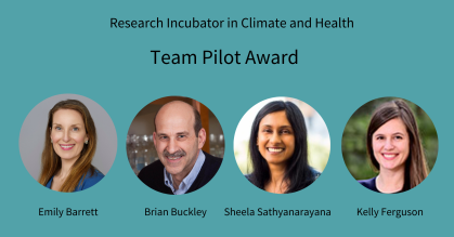 Research Incubator in Climate and Health team award graphic