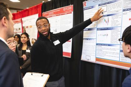 Psychology major Amir Lindor, who received a Chancellor's Grant for Independent Student Research.