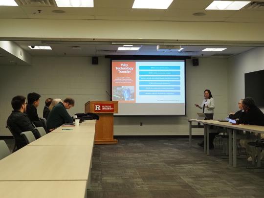 Office for Research staff presenting to Rutgers-Camden researchers