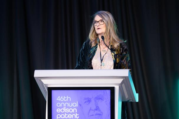 Rutgers Health Vice Chancellor for Research Kathy Scotto at the 2025 Edison Patent Awards ceremony