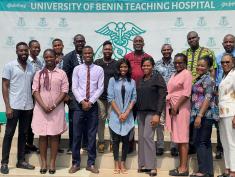 Coker with her team in Nigeria, at the University of Benin Teaching Hospital.